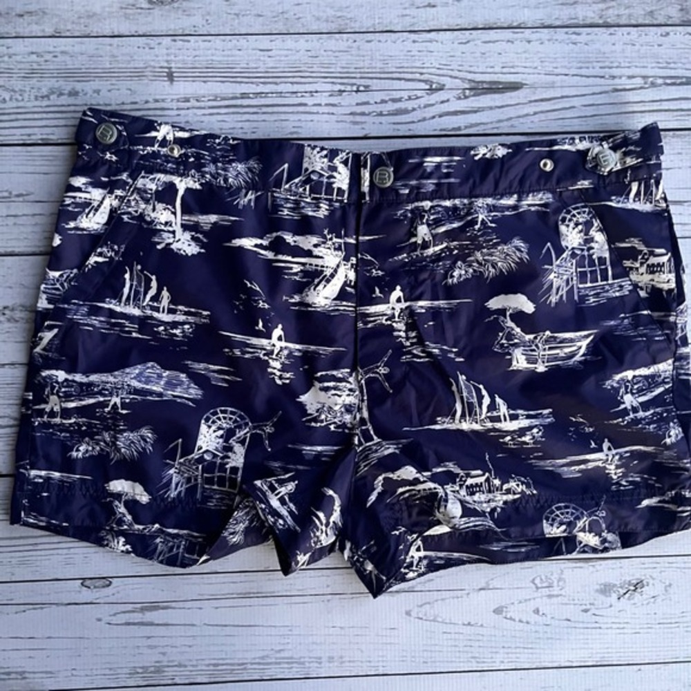 ROBINSON‎ LES BAINS Paris French Lined Beach Resort Preppy Swim Trunks Size M